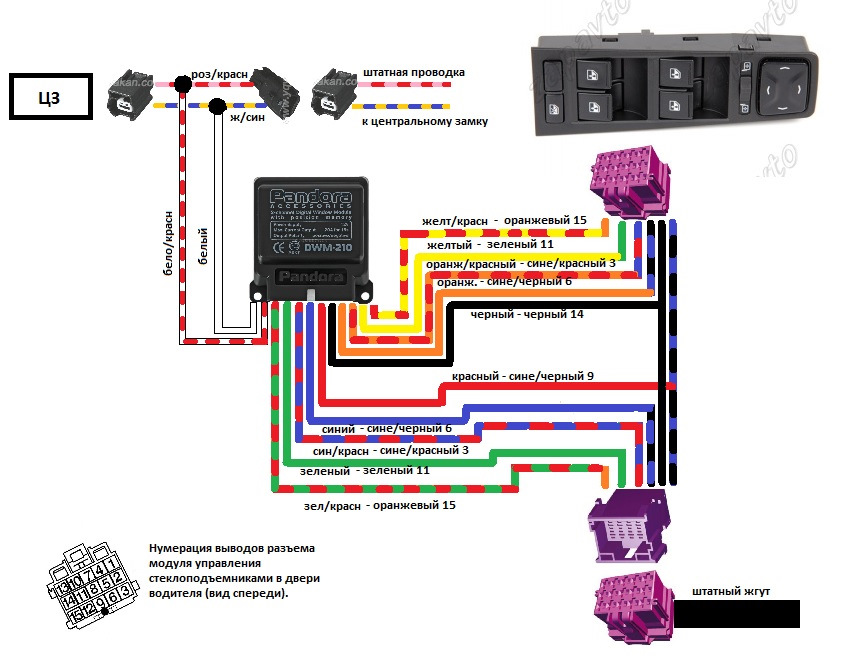 Лада веста схема стеклоподъемников