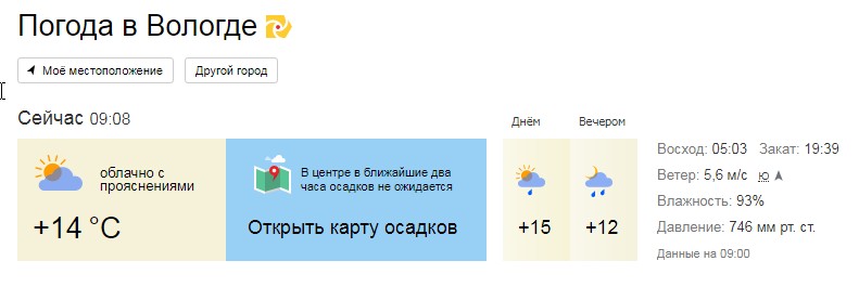 Погода в вологде на 10 дней карта осадков